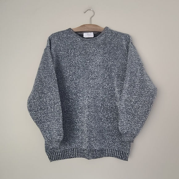 VINTAGE | GRACE | Silver Tinsel Coloured Long Sleeve Sweater - Picture 3 of 7